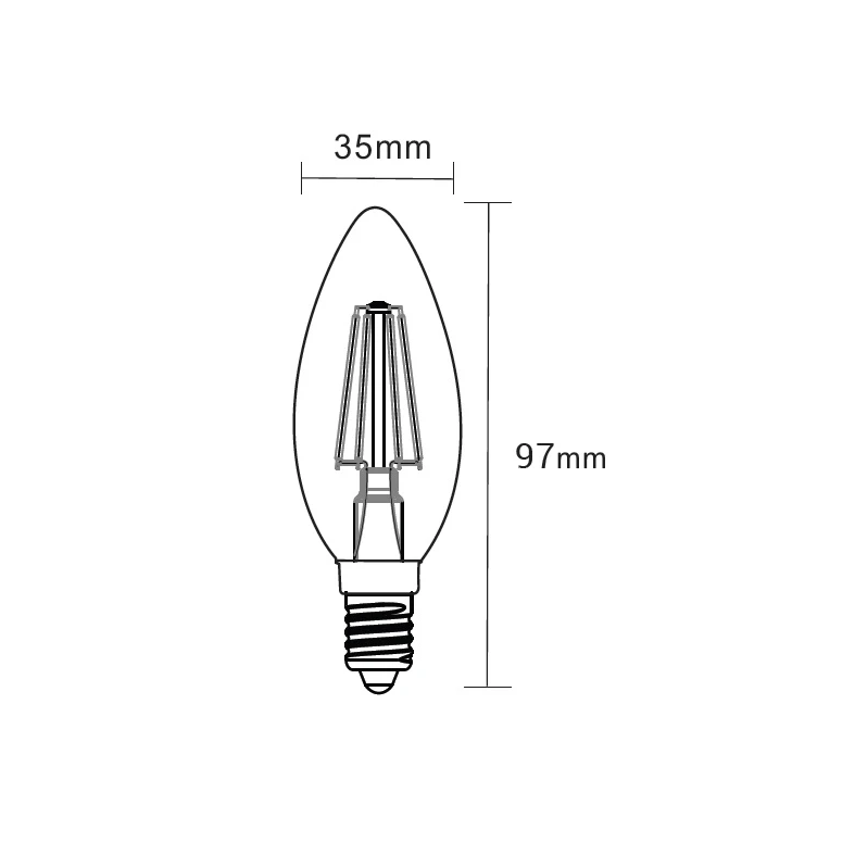 Żarówka LED E14 4W barwa ciepła ORO-E14-C35-FL-CLARO-4W