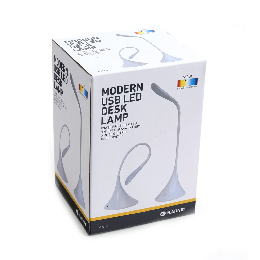 Lampa biurowa LED PDL04W USB biała