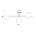 Lampa sufitowa 3 klosze kule czarno-złota SATELIT III