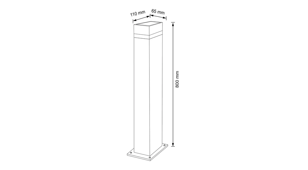 Lampa zewnętrzna stojąca czarny mat GILBERT 80 cm