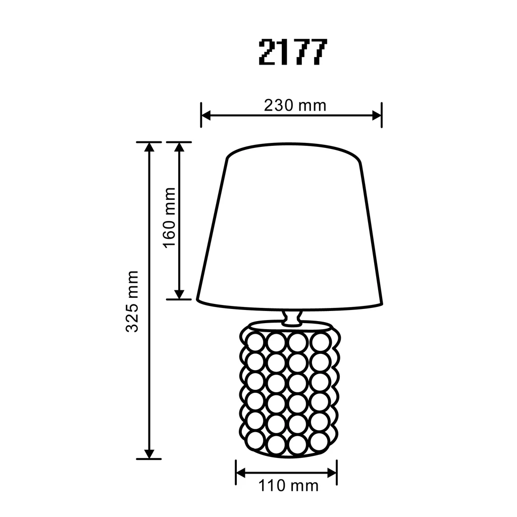 Lampa stołowa z abażurem biało-złota - wymiary.