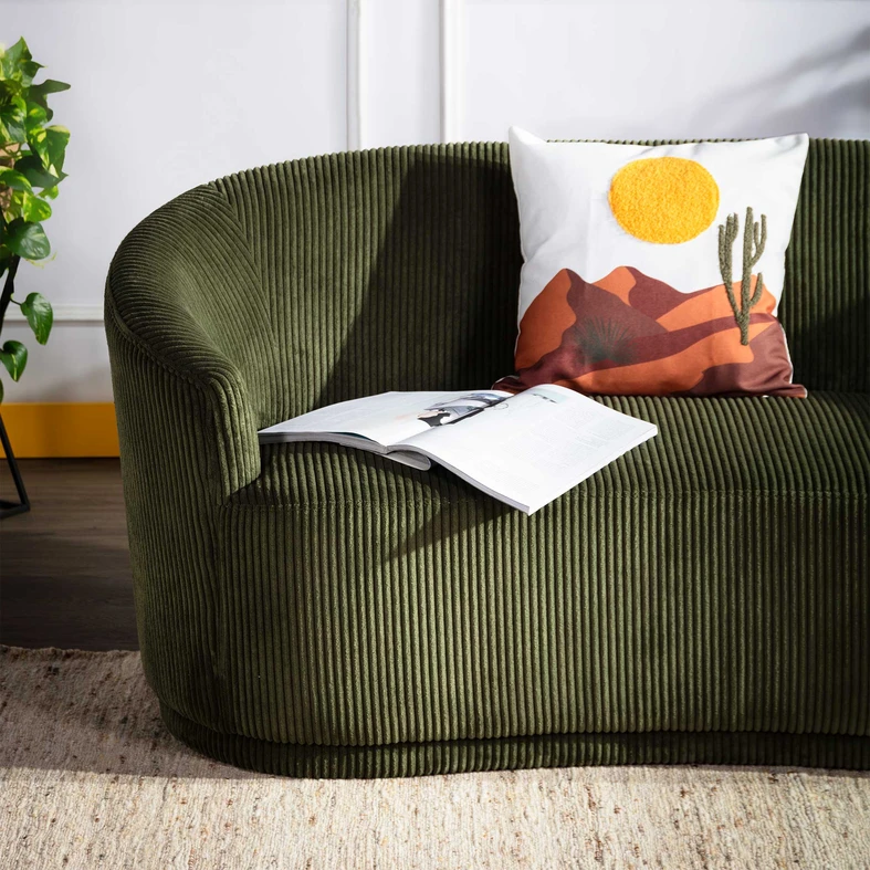 Sofa sztruksowa zielona SNUGLA