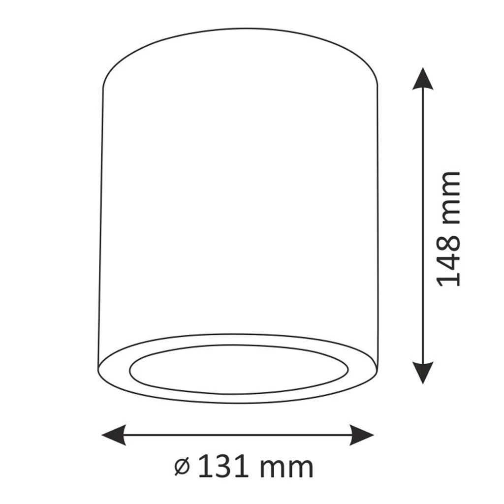 Spot natynkowy szary JUPITER 13 cm