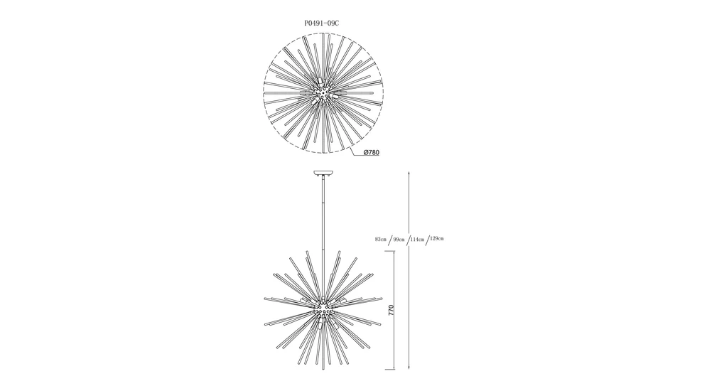 Lampa wisząca URCHIN P0491-09C-F7DY