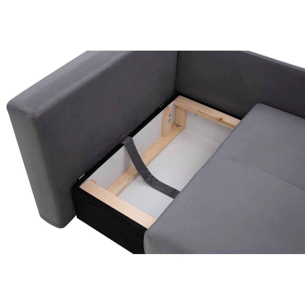 Sofa rozkładana szaro-różowa LETTO lewa