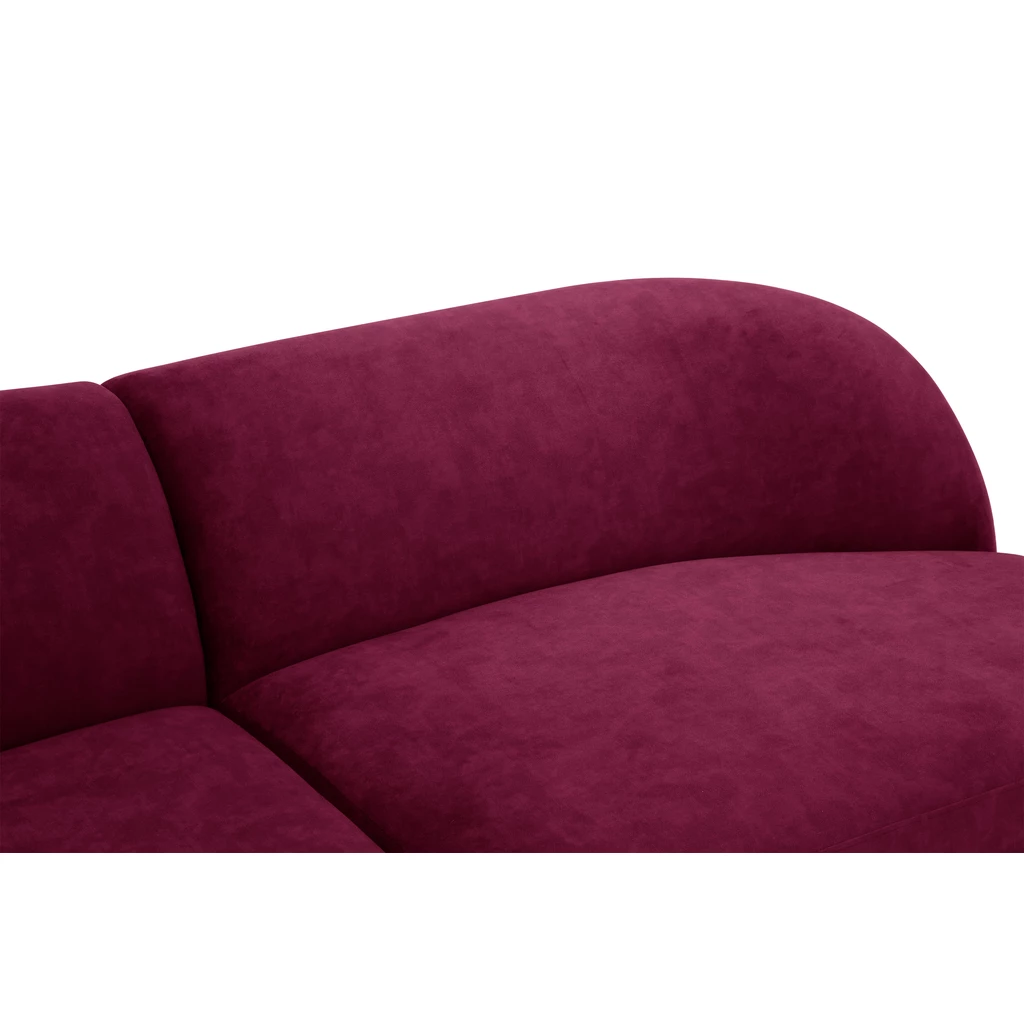 Sofa obła bordowa LEILA 234 cm 