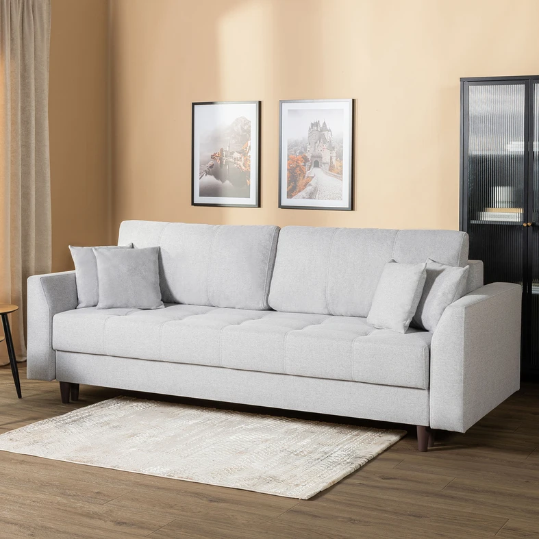 Sofa 3-osobowa jasnoszara DAVID NEW