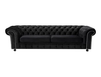 Sofa 4-osobowa glamour czarna CHESTER