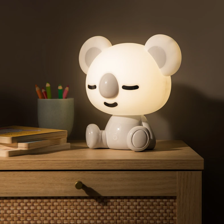 Lampka nocna LED dziecięca szara KOALA