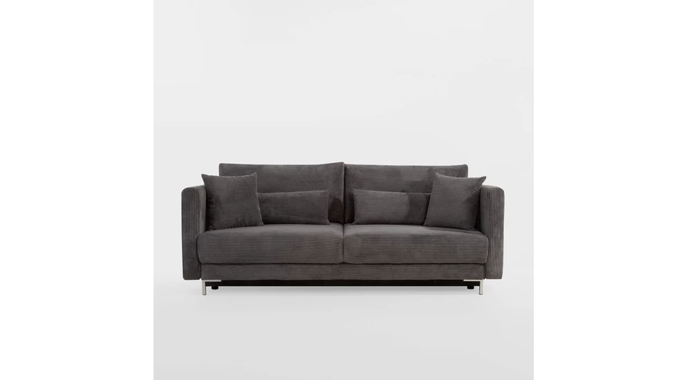 Sofa 3-osobowa sztruksowa szara RICO NEW