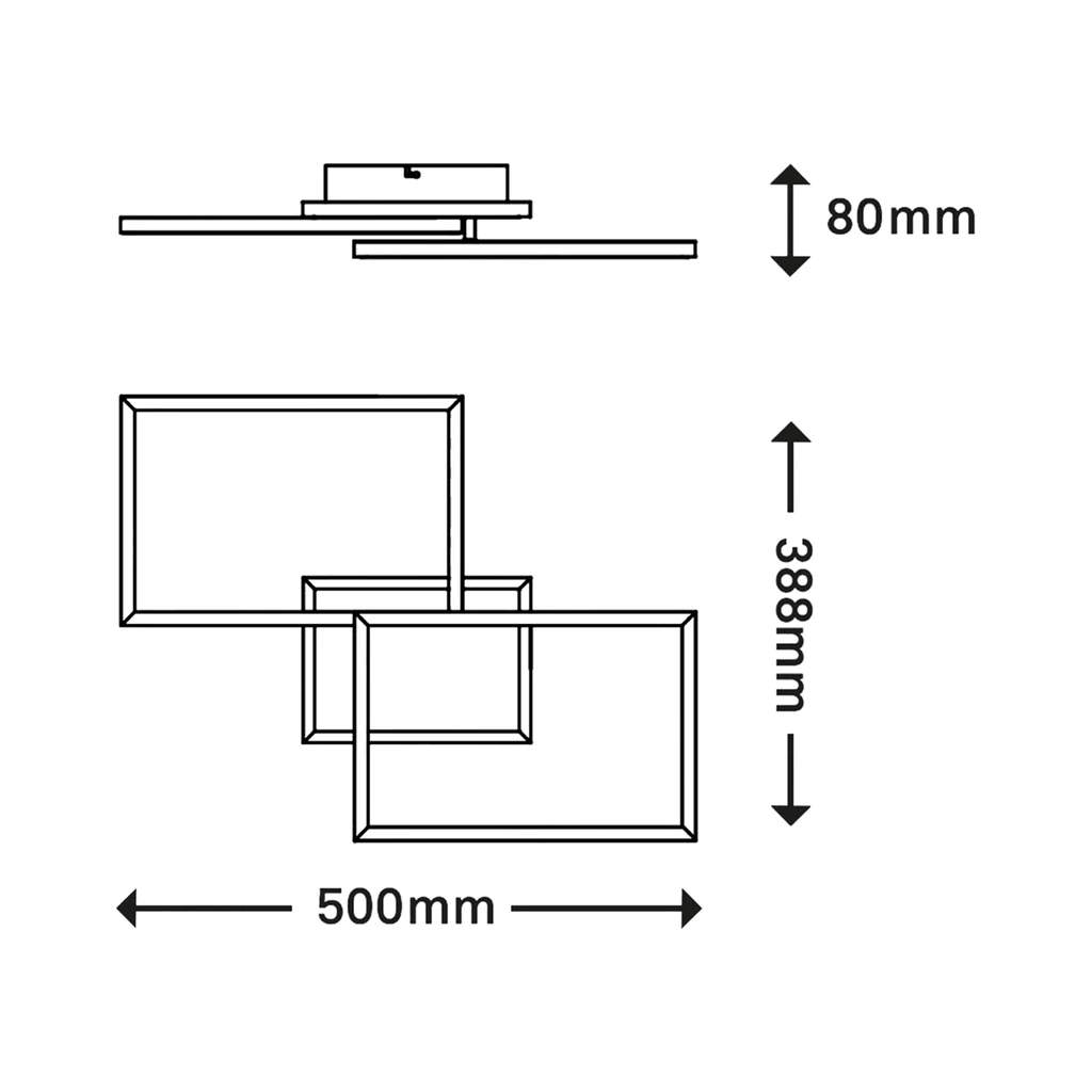 Lampa sufitowa obrotowa z pilotem CCT LED FRAME 50 cm