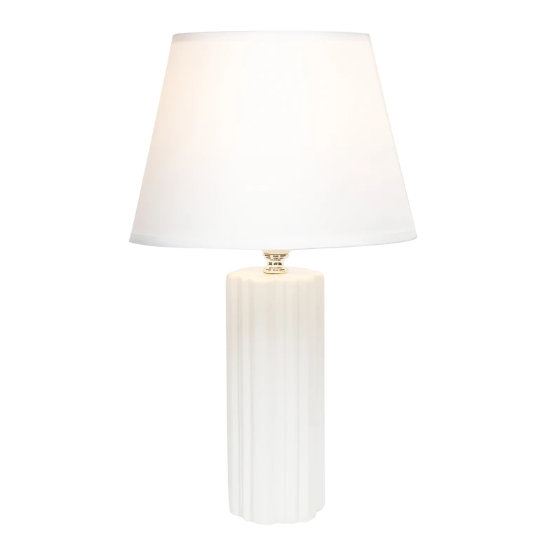 Lampa stołowa ceramiczna biała, 39 cm