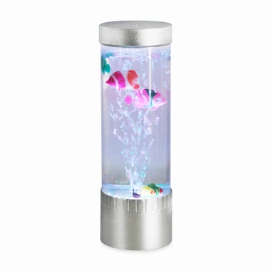 Lampa stołowa dekoracyjna LED USB RGB srebrna AQUA 32 cm