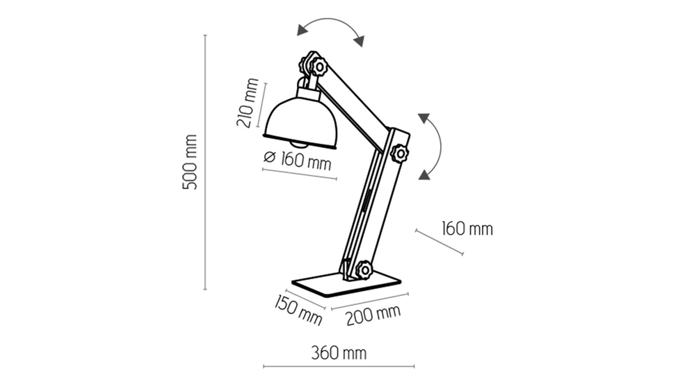 Lampa loftowa z drewnianą podstawą OSLO