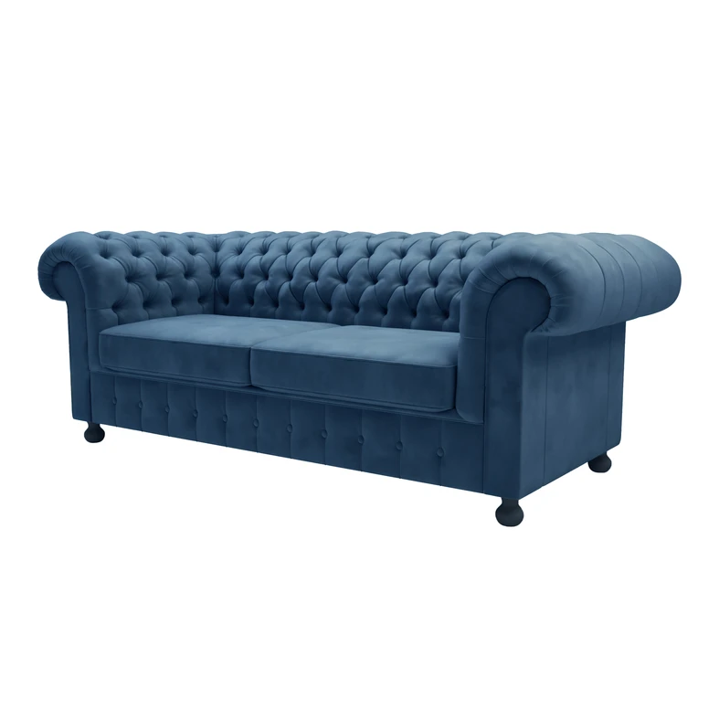 Sofa welurowa granatowa CHESTER