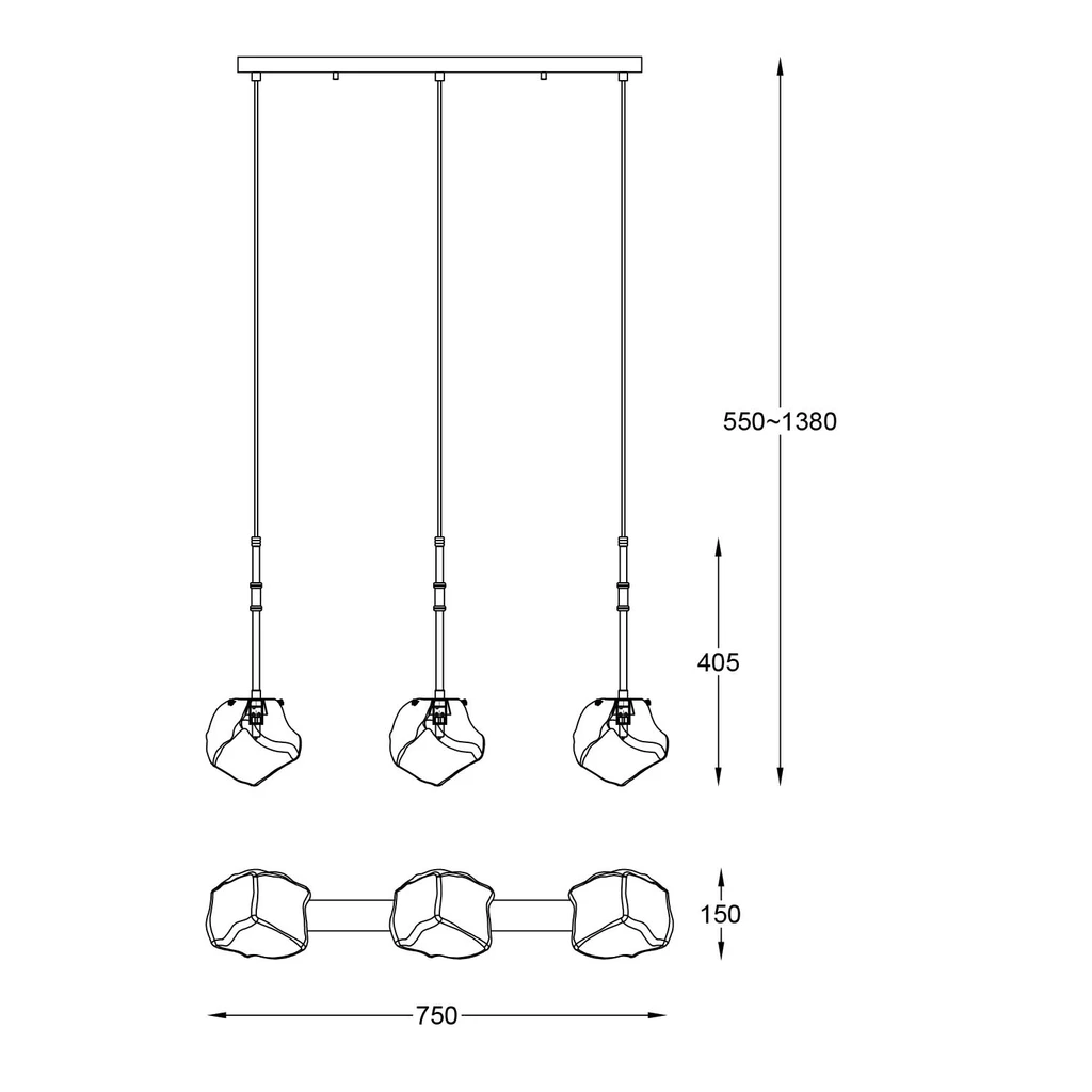 Lampa wisząca ROCK P0488-03K-SEAC