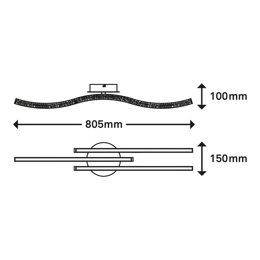 Lampa sufitowa LED brokat czarna REY 80,5 cm