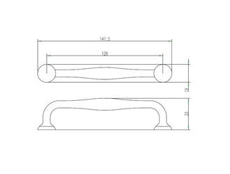 Uchwyt PORTO ROMA 14,7 cm czarny