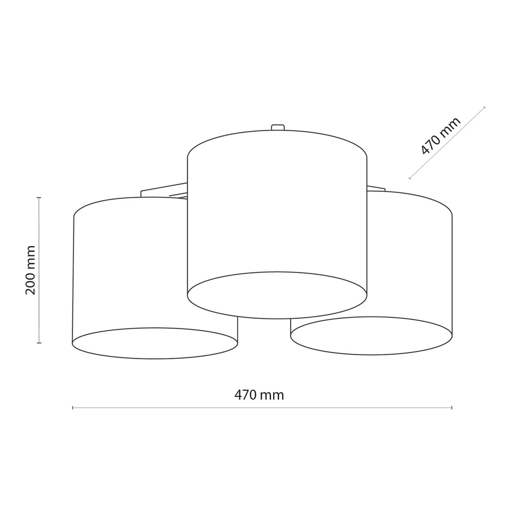 Lampa sufitowa 3 abażury niebieski METIS