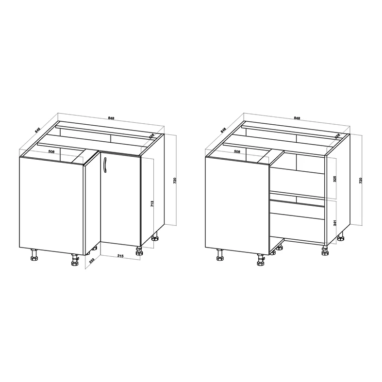 Szafka dolna narożna BASIC PLUS BP/D90NW dąb craft złoty