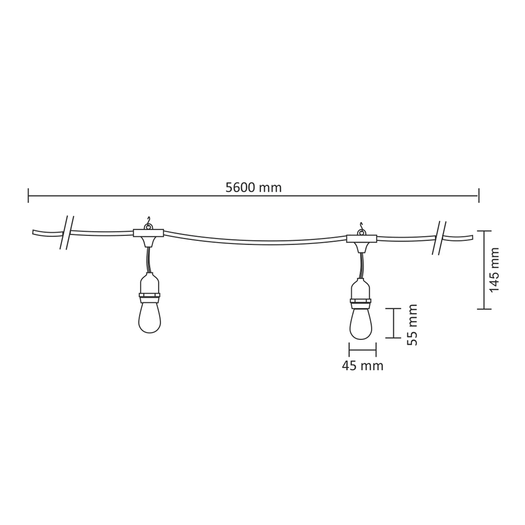 Girlanda zewnętrzna PARTY IP44 5,6 M filament