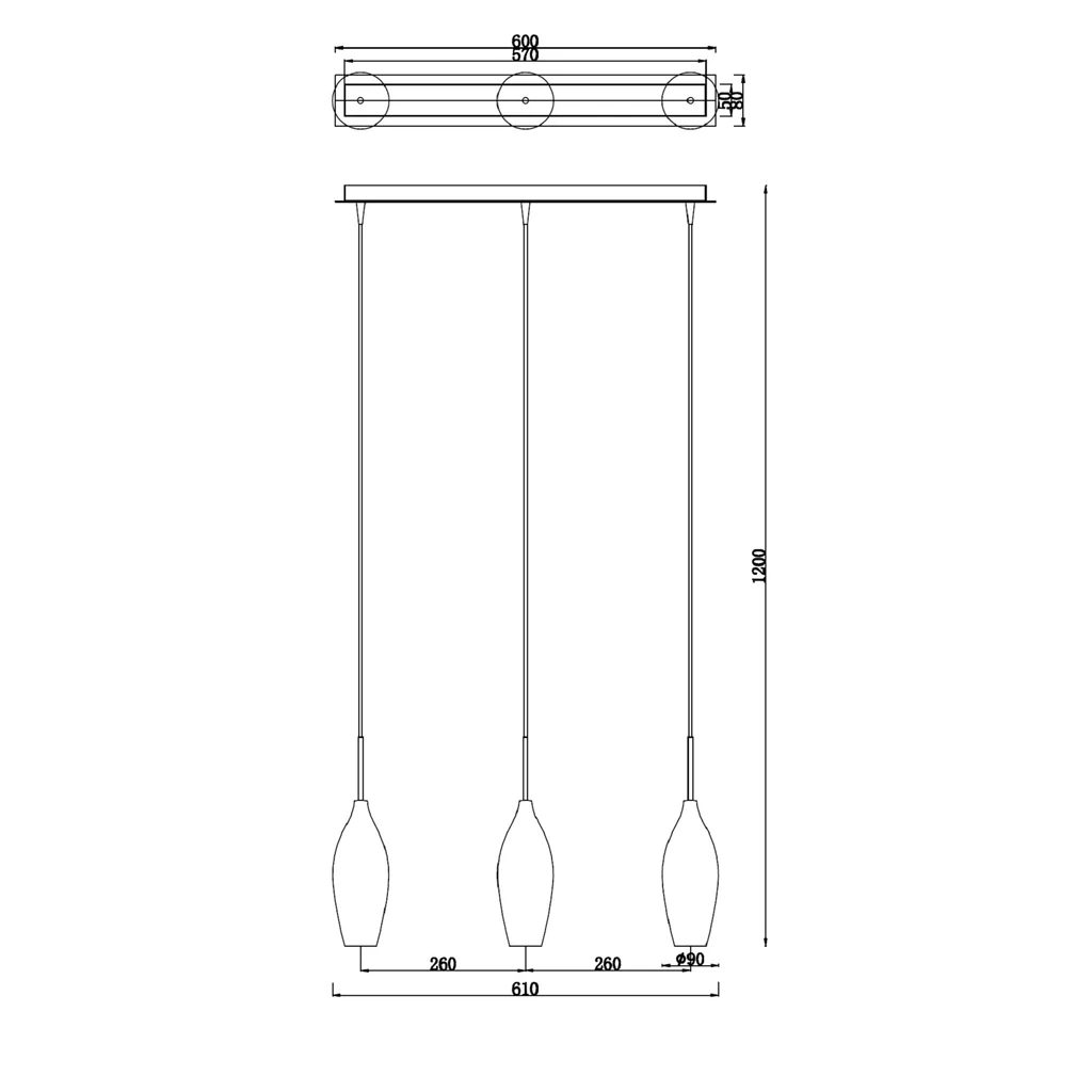 Lampa wisząca CHAMPAGNE SMOKY 3