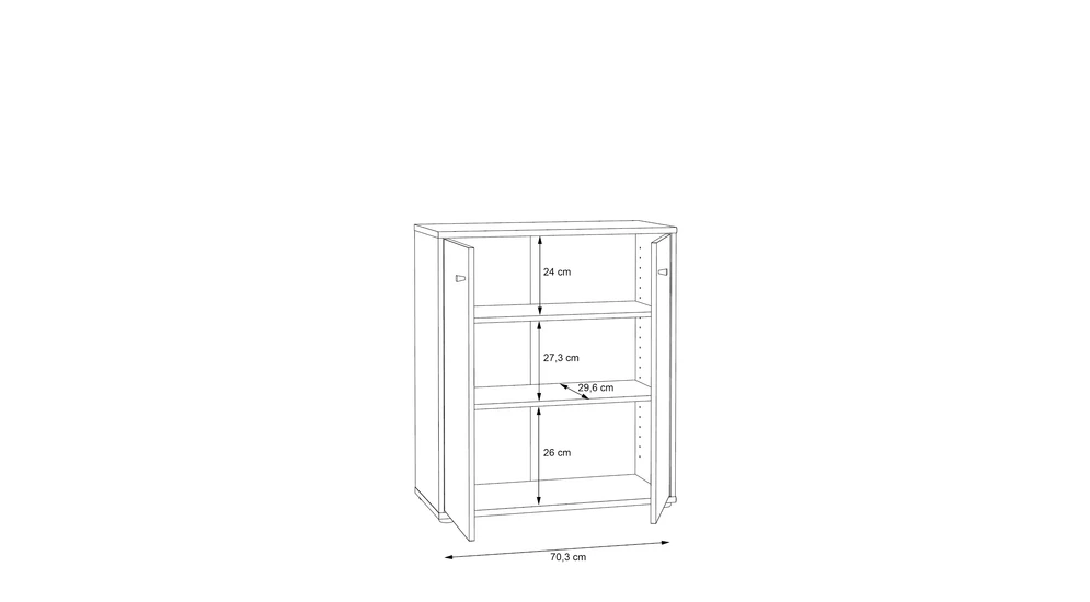 Komoda TEMPRA 2 niska 2D dąb artisan