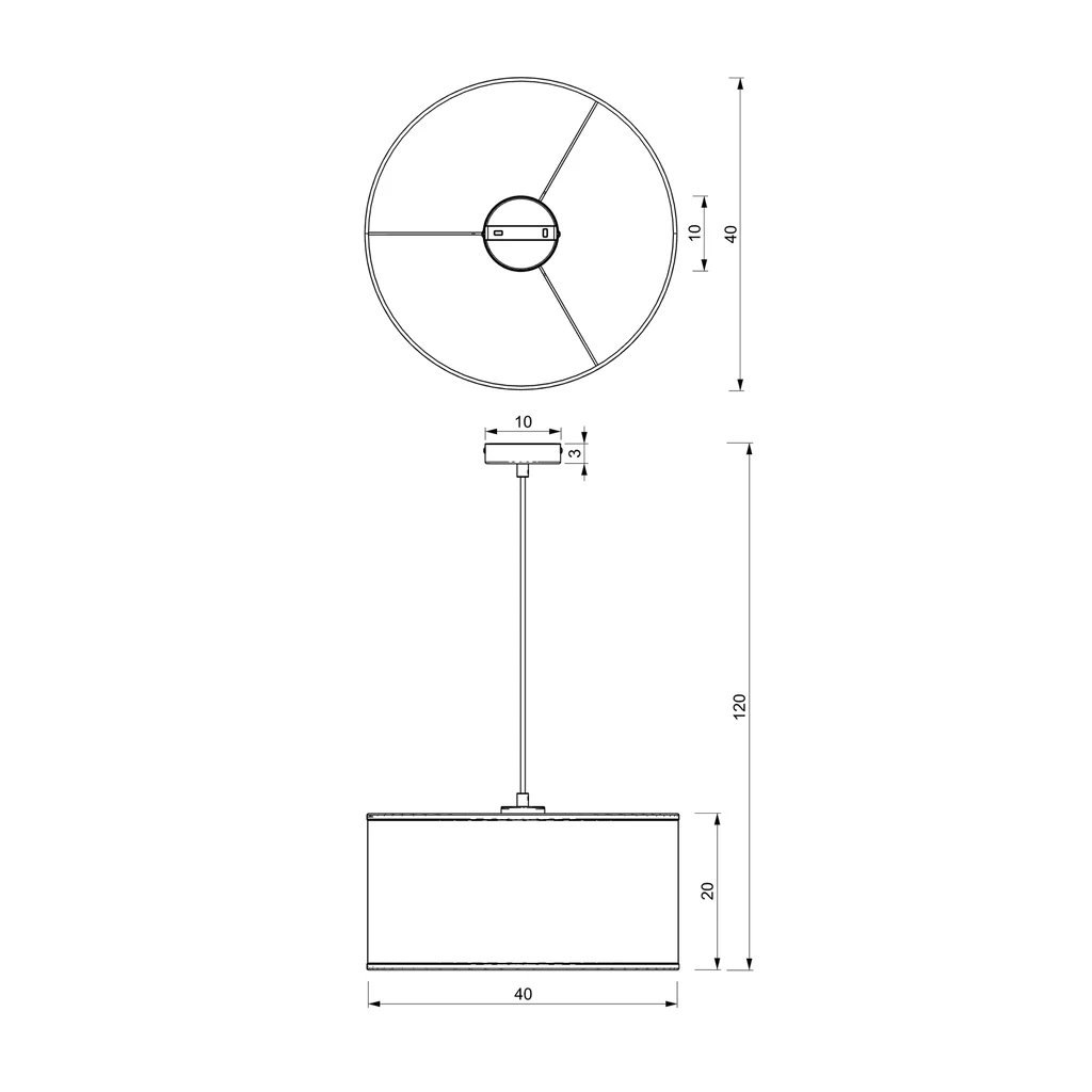 Lampa wisząca czarna LOFT I